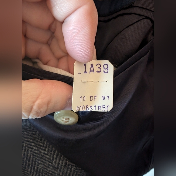 Lands' End Herringbone Selkirk Wool Blazer Men's 39R Blue/White - Picture 9 of 10